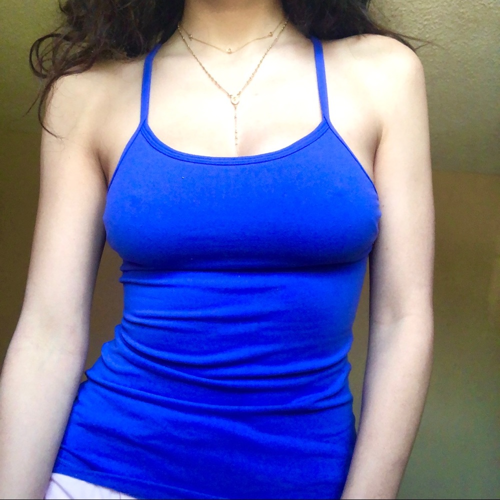 LULULEMON BLUE POWER Y TANK TOP